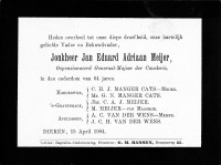 Overlijdensbericht J.E.A. Meijer (1904)